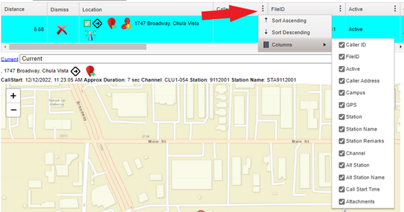 Column Header Bar